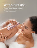 Unibono Bikini Trimmer for Women,3-in-1 Rechargeable Pubic Hair Trimmer for Women,Waterproof Electric Trimmer for Face,Leg and Underarm in USB-C Charging (Rose Gold)