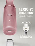 Unibono Bikini Trimmer for Women,3-in-1 Rechargeable Pubic Hair Trimmer for Women,Waterproof Electric Trimmer for Face,Leg and Underarm in USB-C Charging (Rose Gold)
