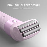 Unibono 3-in-1 Electric Razor for Women,Dual-Foil Electric Shaver for Women Face,Legs and Armpit,Rechargeable Bikini Trimmer,Body Hair Removal Set with LED Illumination,Public Hair Trimmer for Women