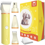 Dog Grooming Kit, unibono All-in-One Dog and Cat Hair Grooming Kit Low Noise Heavy Duty Electric Clippers Rechargeable Cordless IPx7 Waterproof Quiet Trimmer Shaver Great for Small to Medium Pets